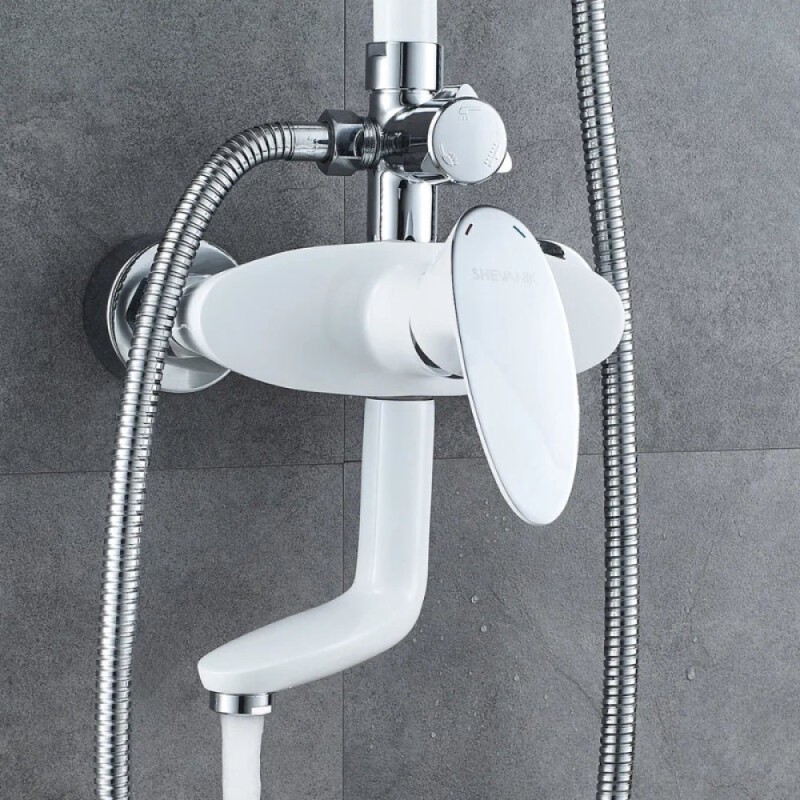 Душевая система Shevanik S9836F, цвет хром/белый