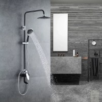 Душевая система Shevanik S9836H, цвет хром/черный матовый