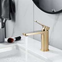 Смеситель для раковины Shevanik S9901G, цвет золотой сатин