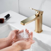 Смеситель для раковины Shevanik S9901G, цвет золотой сатин
