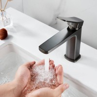 Смеситель для раковины Shevanik S9901T, вороненая сталь, gunmetal