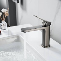Смеситель для раковины Shevanik S9901T, вороненая сталь, gunmetal