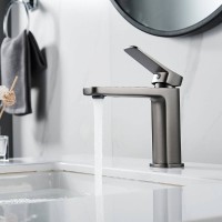 Смеситель для раковины Shevanik S9901T, вороненая сталь, gunmetal