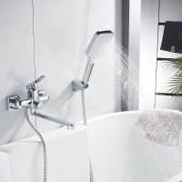Смеситель для ванны и душа Shevanik S9902, с душевым гарнитуром, цвет хром
