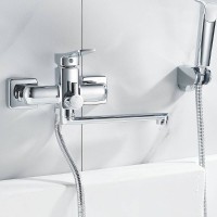 Смеситель для ванны и душа Shevanik S9902, с душевым гарнитуром, цвет хром