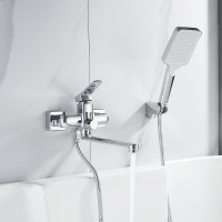 Смеситель для ванны и душа Shevanik S9902, с душевым гарнитуром, цвет хром