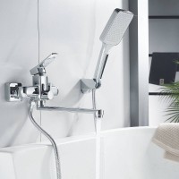 Смеситель для ванны и душа Shevanik S9902, с душевым гарнитуром, цвет хром