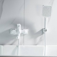 Смеситель для ванны и душа Shevanik S9902C, с душевым гарнитуром, цвет белый матовый