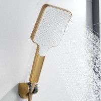 Смеситель для ванны и душа Shevanik S9902G, с душевым гарнитуром, цвет золотой сатин