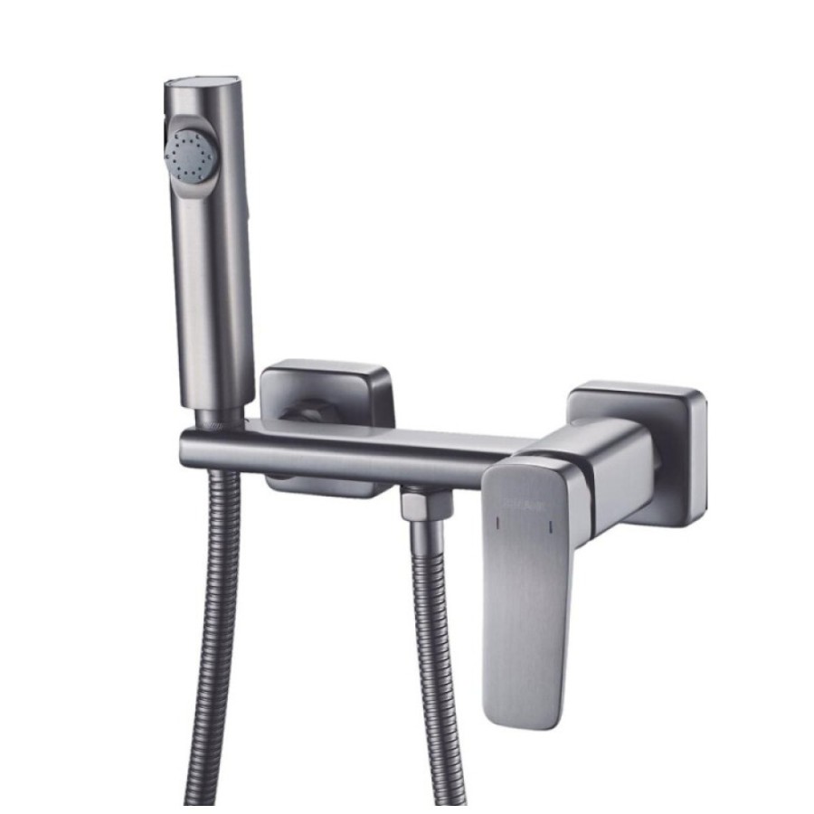 Гигиенический душ Shevanik S9905T-1, со смесителем, вороненая сталь, gunmetal