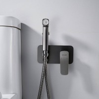 Гигиенический душ Shevanik, S9905T, со смесителем, вороненая сталь, gunmetal