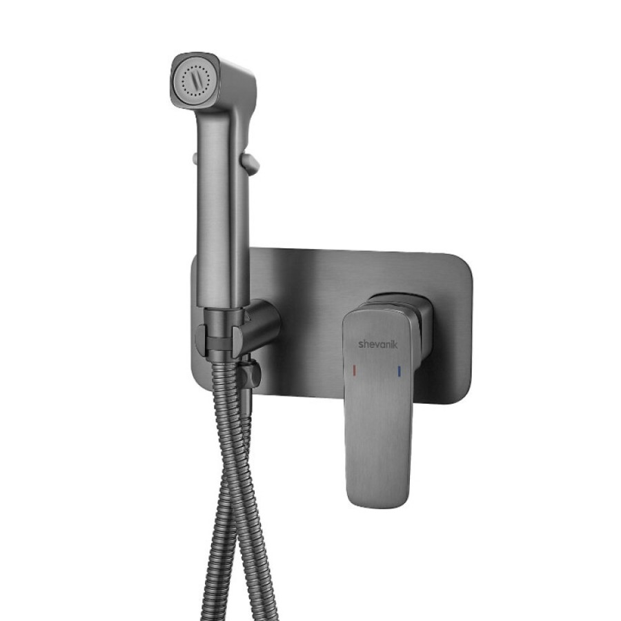 Гигиенический душ Shevanik, S9905T, со смесителем, вороненая сталь, gunmetal