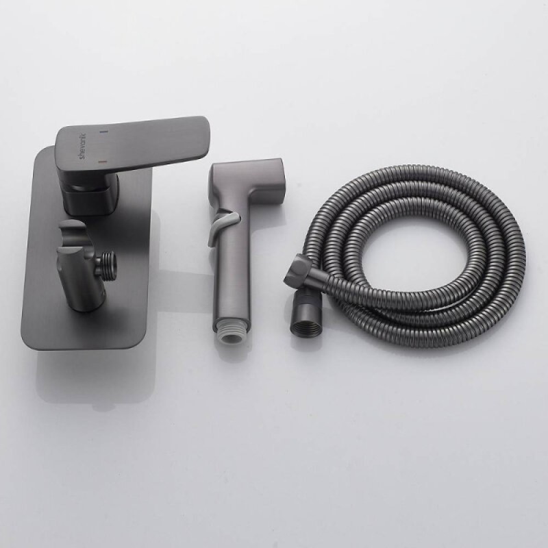 Гигиенический душ Shevanik, S9905T, со смесителем, вороненая сталь, gunmetal