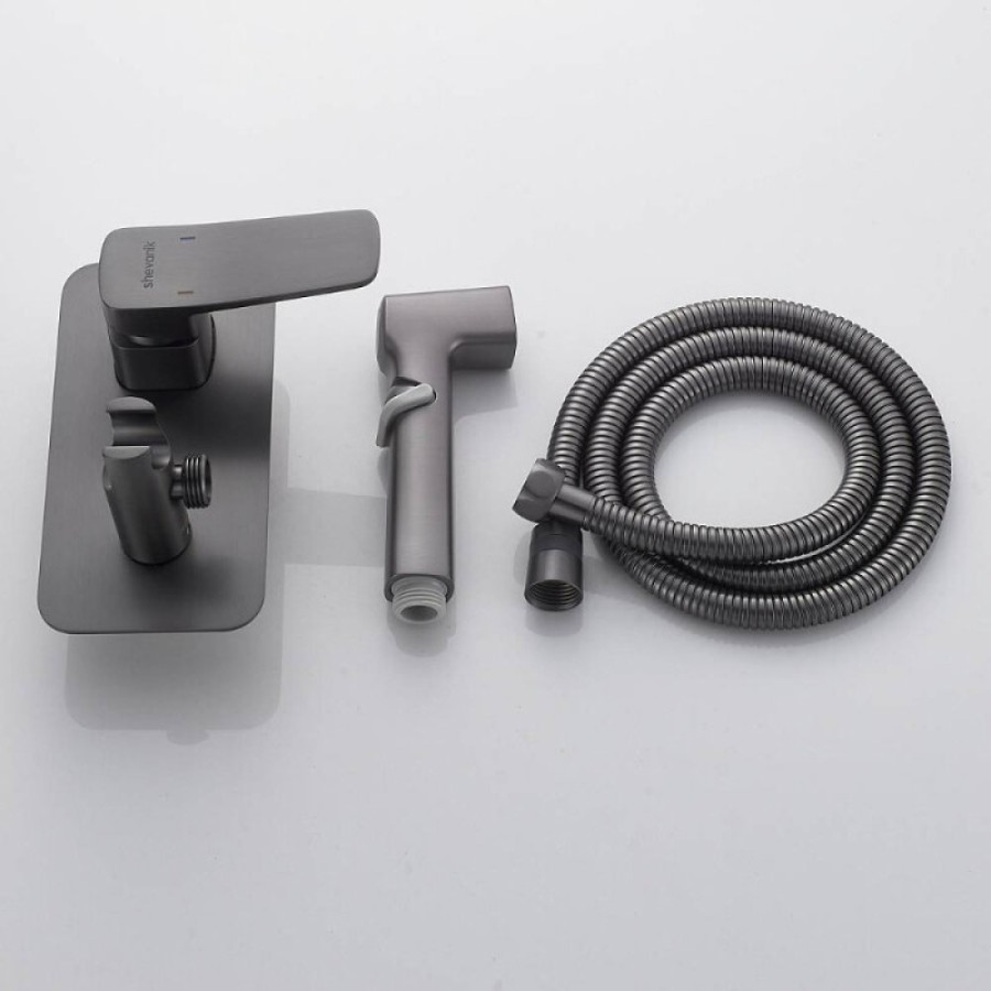 Гигиенический душ Shevanik, S9905T, со смесителем, вороненая сталь, gunmetal