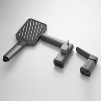 Смеситель для ванны и душа Shevanik S9912T, на борт ванны, вороненая сталь, gunmetal