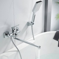 Смеситель для ванны и душа Shevanik S9922, с душевым гарнитуром, цвет хром