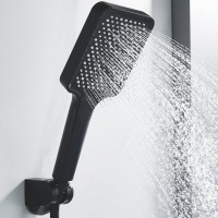 Смеситель для ванны и душа Shevanik S9922H, с душевым гарнитуром, цвет черный матовый