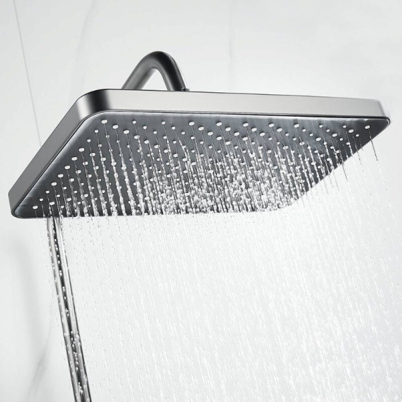 Душевая система Shevanik S9936T, вороненая сталь, gunmetal