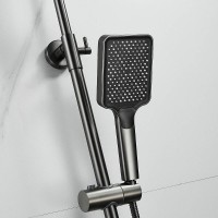 Душевая система Shevanik S9936T, вороненая сталь, gunmetal
