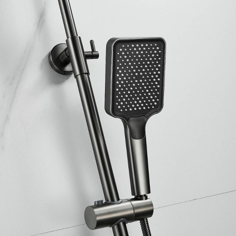 Душевая система Shevanik S9936T, вороненая сталь, gunmetal