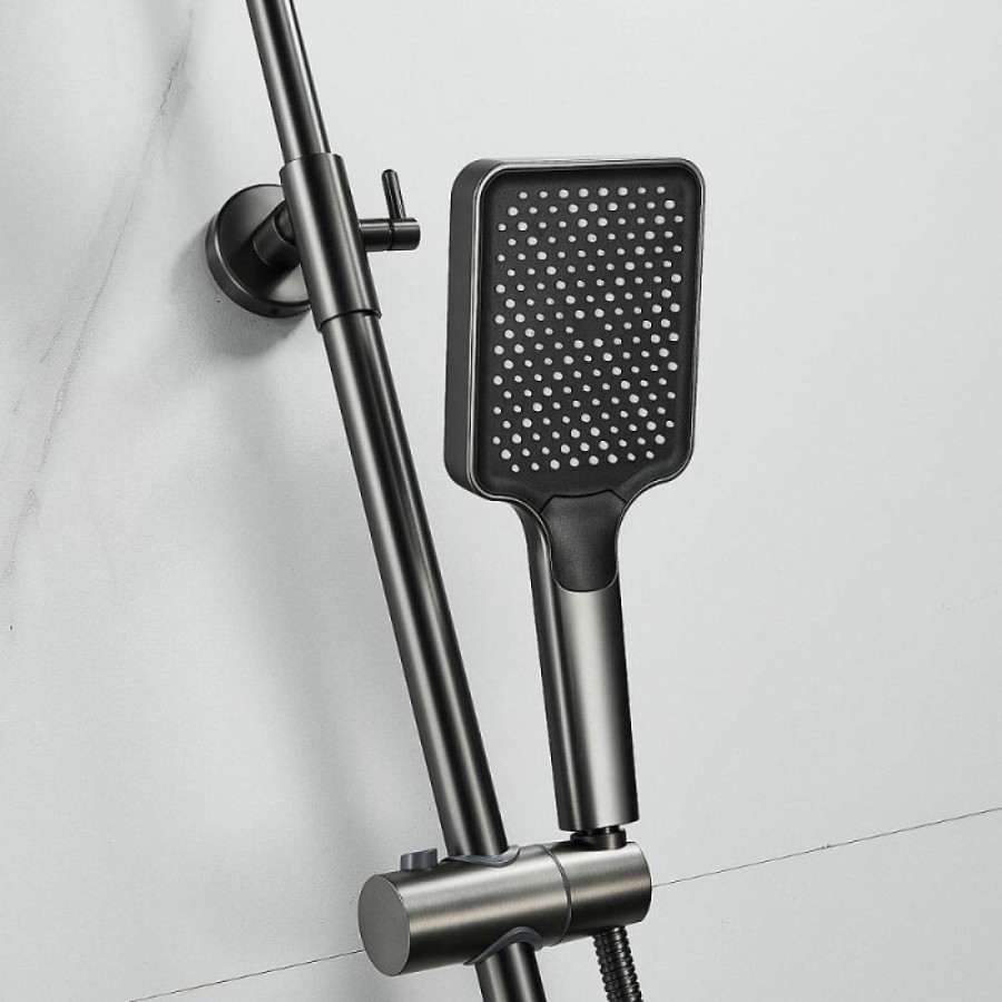 Душевая система Shevanik S9936T, вороненая сталь, gunmetal
