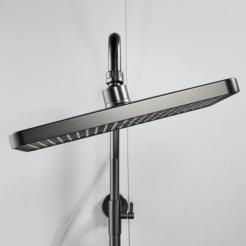 Душевая система Shevanik S9936T, вороненая сталь, gunmetal