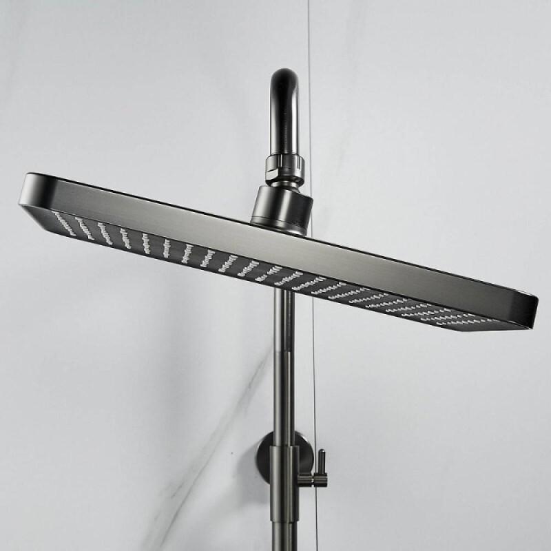Душевая система Shevanik S9936T, вороненая сталь, gunmetal