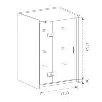 Душевая дверь Good Door Saturn WTW-130-C-CH-L/R, 130 х 185 см, стекло прозрачное, хром, левая/правая, СА00004/СА00009