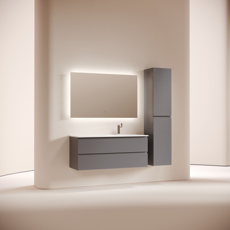 Тумба подвесная SANCOS Folk  правая 1195х445х500, c двумя ящиками оснащенными доводчиками, Grey soft, арт.FL120RGS