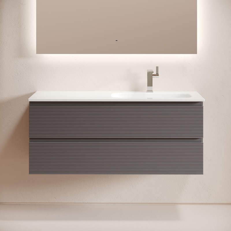 Тумба подвесная SANCOS Folk  правая 1195х445х500, c двумя ящиками оснащенными доводчиками, Grey soft, арт.FL120RGS