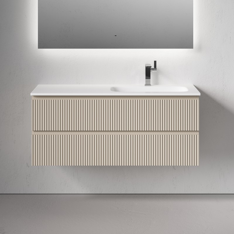 Тумба подвесная SANCOS Very  правая 1195х445х406, c одним  ящиком оснащенным доводчиками, Beige Soft , арт.VR120RCE