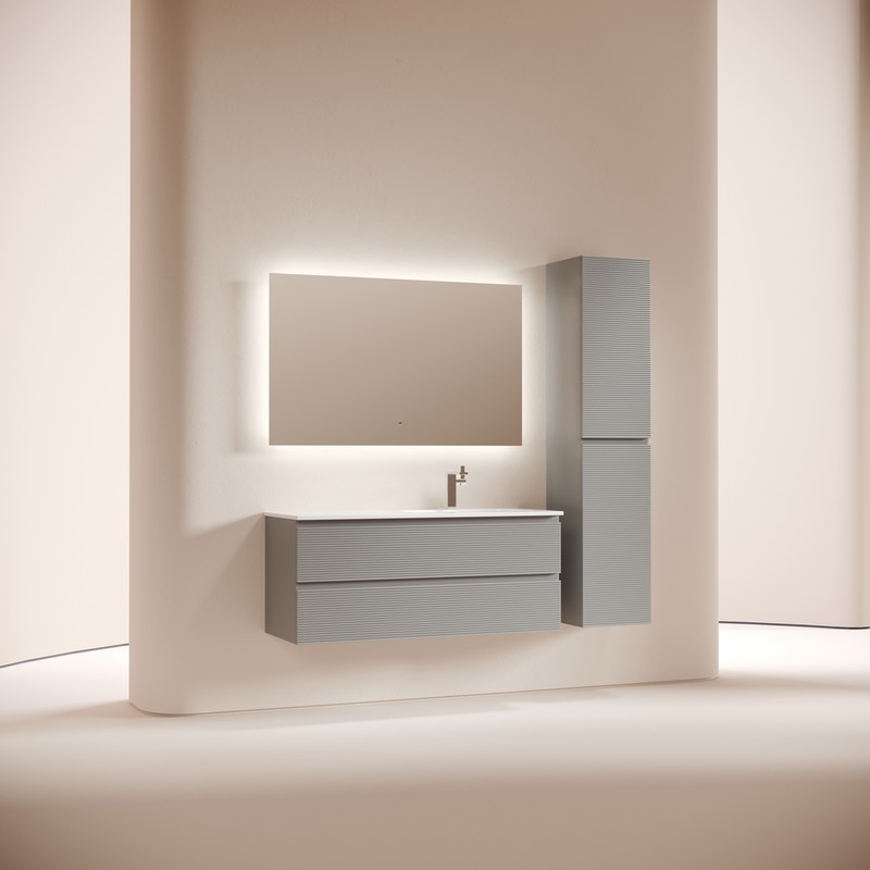 Тумба подвесная SANCOS Folk  правая 1195х445х500, c двумя ящиками оснащенными доводчиками, Ergraut soft, арт.FL120RES