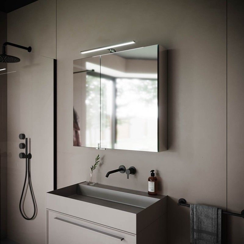 Зеркальный шкаф для ванной комнаты  SANCOS Hilton 800x148х740 мм, с LED подсветкой,арт. Z800