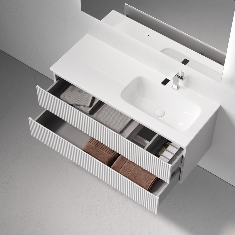 Тумба подвесная SANCOS Very  правая 1195х445х406, c одним  ящиком оснащенным доводчиками, Bianco , арт.VR120RW