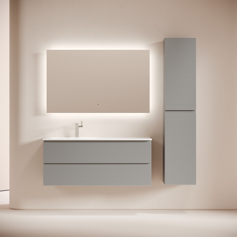 Тумба подвесная SANCOS Folk  левая 1195х445х500, c двумя ящиками оснащенными доводчиками, Ergraut soft, арт.FL120LES