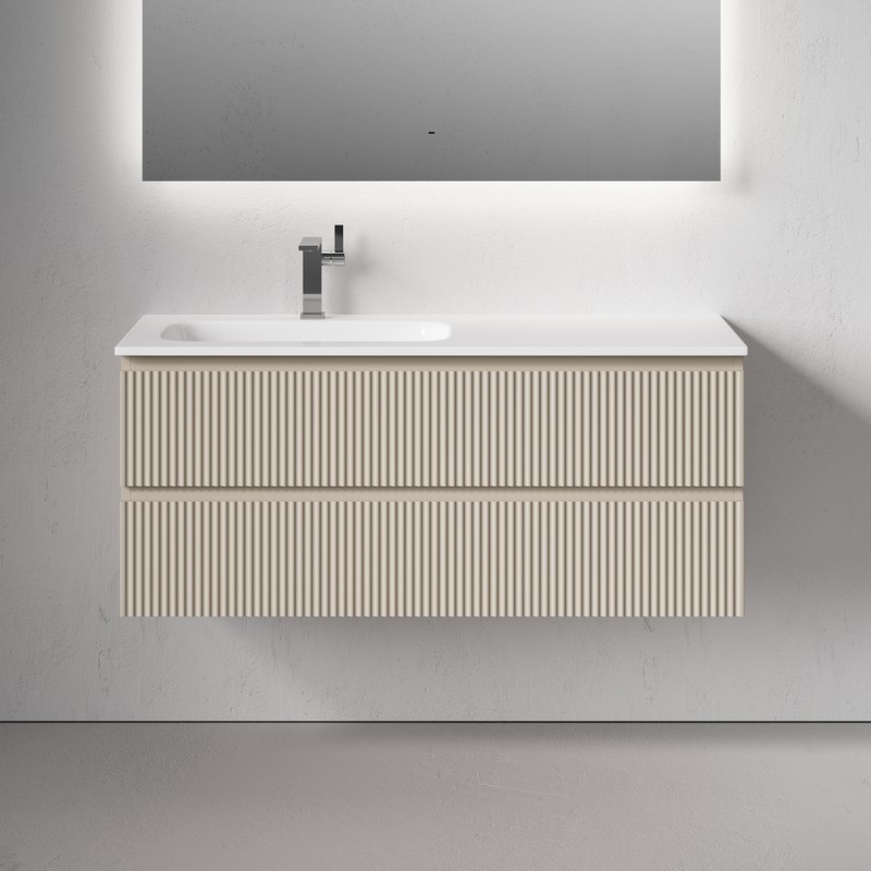 Тумба подвесная SANCOS Snob R левая 1195х445х500, c двумя ящиками оснащенными доводчиками, Beige Soft, арт.SNR120LCE