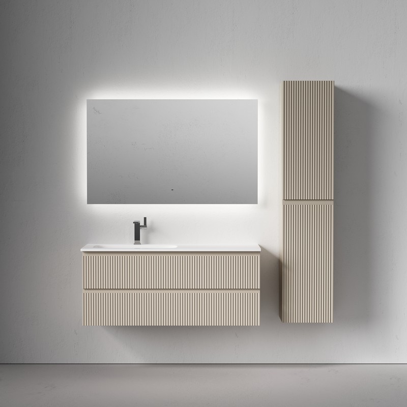 Тумба подвесная SANCOS Snob R левая 1195х445х500, c двумя ящиками оснащенными доводчиками, Beige Soft, арт.SNR120LCE