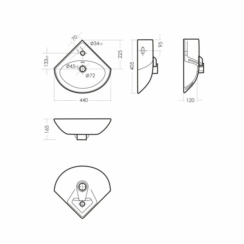 Раковина Sanita Веер VERSAWB01 Белая