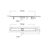 Дренажный канал Vincea Optima SAY.601.70.P.NSNGH, 70 см, хром
