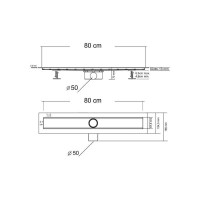 Душевой лоток Vincea Optima SAY.601.80.B.M.S.BUK, 80 см, черный матовый