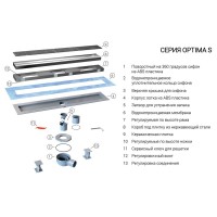 Душевой лоток Vincea Optima-S SAY.603.60.S.U, 60 см, под плитку
