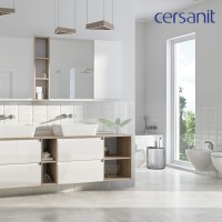 Тумба под раковину Cersanit Moduo SB-SZ-MOD60-BL/Wh, 60 см, подвесная, под столешницу, белая