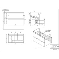 Тумба под раковину Cersanit Moduo SB-SZ-MOD80-BL/Wh, 80 см, подвесная, под столешницу, белая