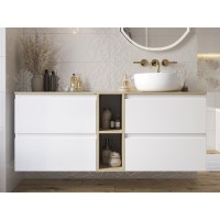 Тумба под раковину Cersanit Moduo SB-SZ-MOD80-BL/Wh, 80 см, подвесная, под столешницу, белая