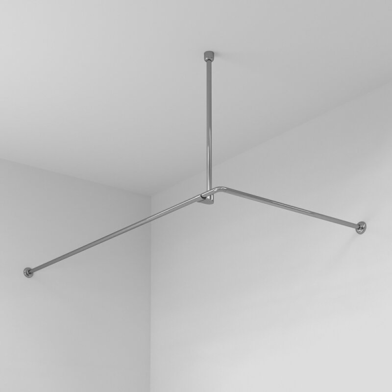 Карниз для ванны WasserKraft Dinkel SC-469018, 90 х 180 см, хром