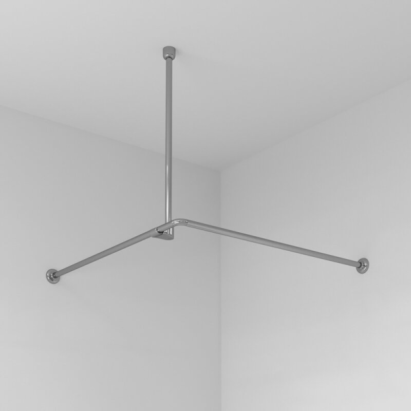 Карниз для ванны WasserKraft Dinkel SC-469090, 90 х 90 см, хром