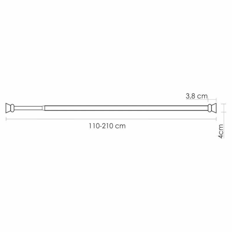 Карниз для ванны WasserKraft Elbe SC-721121, 110 - 200 см, черный