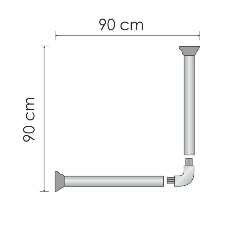 Карниз для ванны WasserKraft Elbe SC-729090, 90 х 90 см, черный