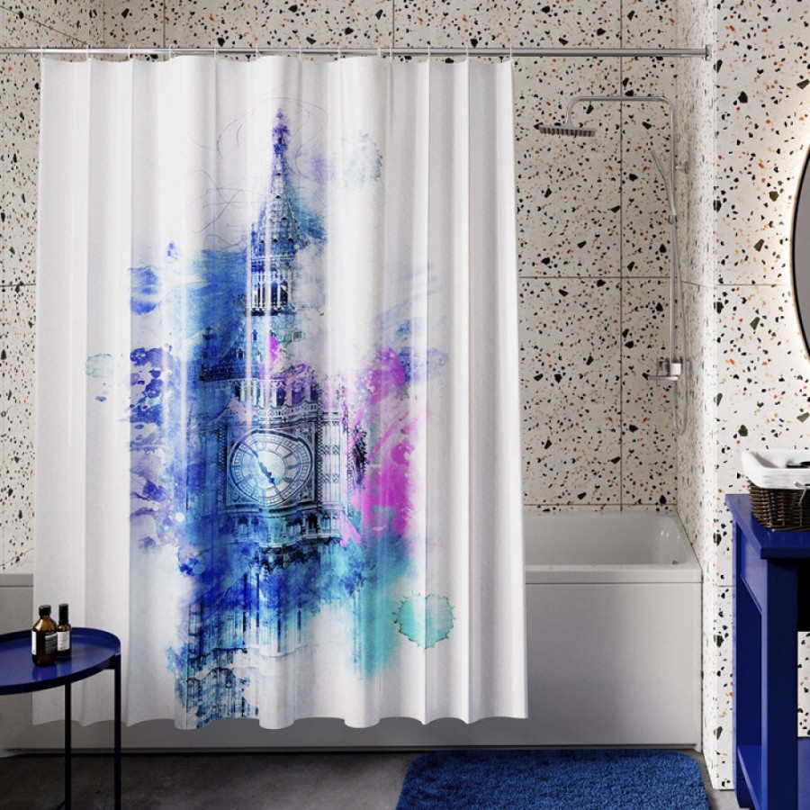 Штора для ванной навесная WasserKraft Lossa SC-81103, 180 x 200 см, разноцветный
