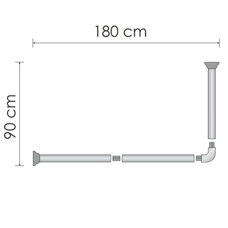 Карниз для ванны WasserKraft Kammel SC-839018, 90 х 180 см, белый